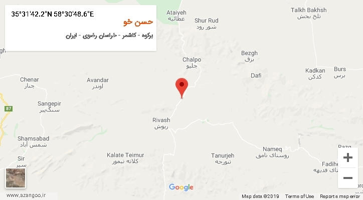 روستای حسن خو بر روی نقشه