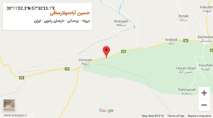 روستای حسین آبادمهلارسفلی بر روی نقشه