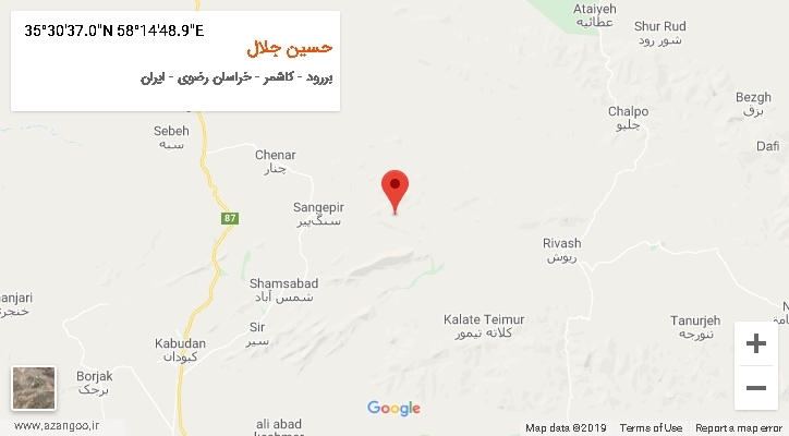 روستای حسین جلال بر روی نقشه