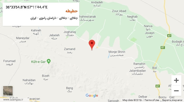 روستای حطیطه بر روی نقشه