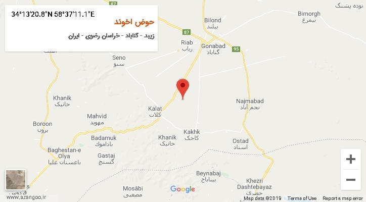 روستای حوض اخوند بر روی نقشه