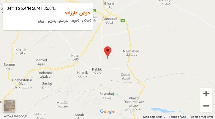 روستای حوض علیزاده بر روی نقشه