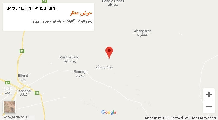 روستای حوض عطار بر روی نقشه