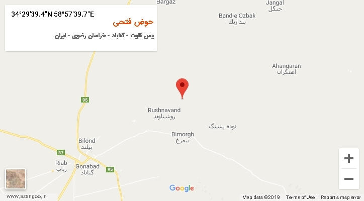 روستای حوض فتحی بر روی نقشه