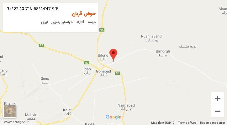 روستای حوض قربان بر روی نقشه