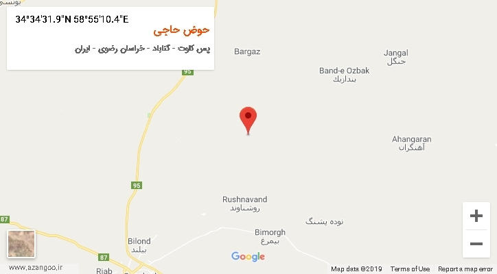 روستای حوض حاجی بر روی نقشه