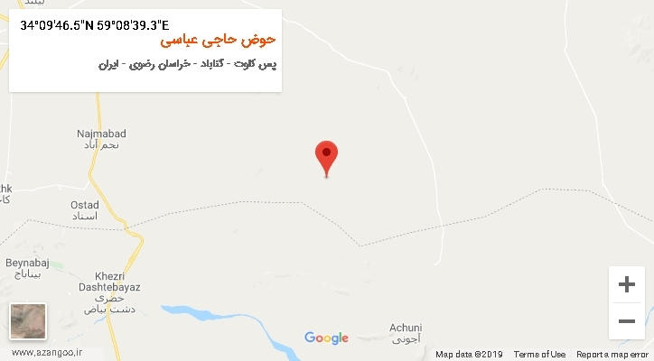 روستای حوض حاجی عباسی بر روی نقشه