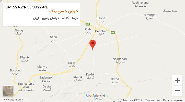روستای حوض حسن بیک بر روی نقشه