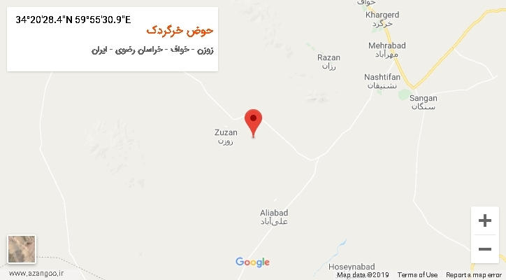 روستای حوض خرگردک بر روی نقشه