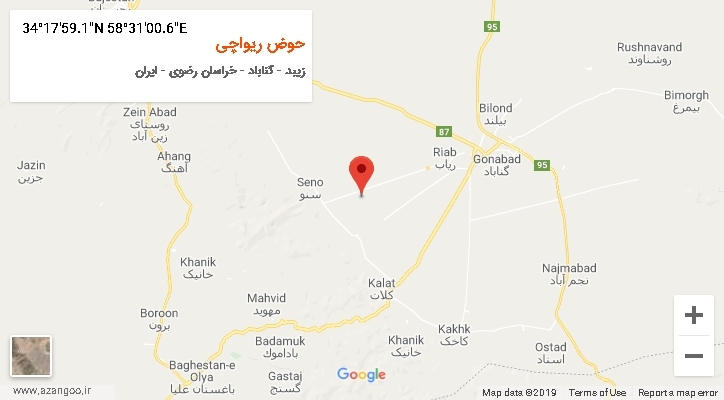 روستای حوض ریواچی بر روی نقشه