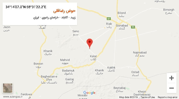 روستای حوض رضاقلی بر روی نقشه