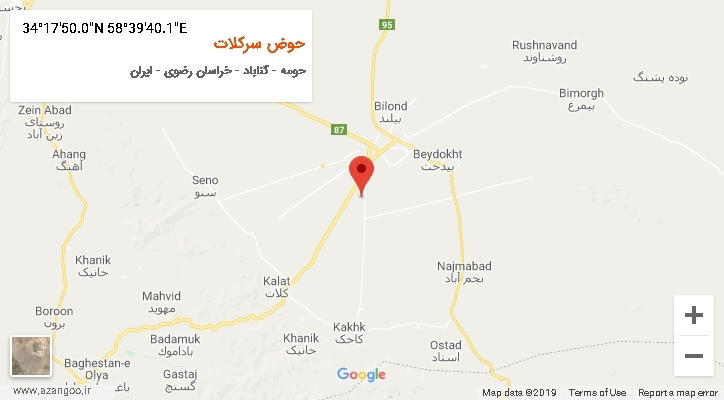 روستای حوض سرکلات بر روی نقشه