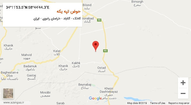روستای حوض تپه یکه بر روی نقشه