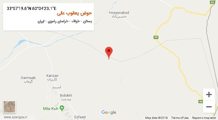 روستای حوض یعقوب علی بر روی نقشه