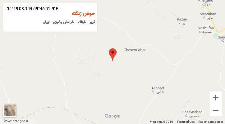 روستای حوض زنگنه بر روی نقشه