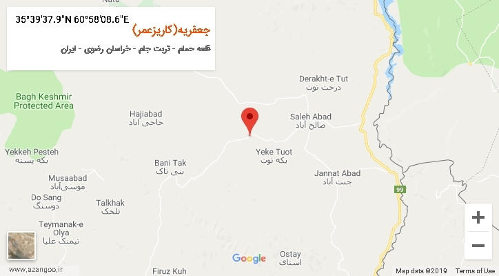 روستای جعفریه(کاریزعمر) بر روی نقشه