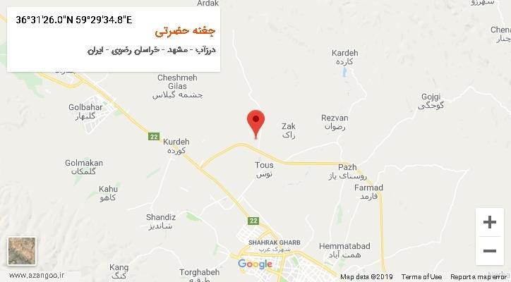 روستای جغنه حضرتی بر روی نقشه