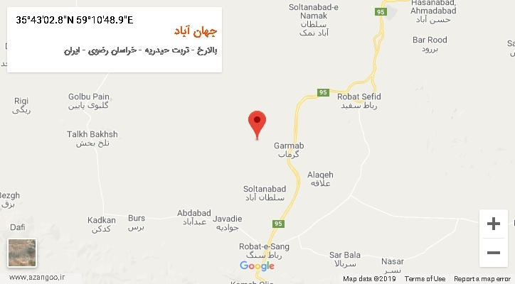 روستای جهان آباد بر روی نقشه