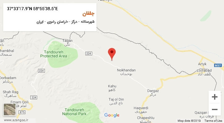 روستای جلفان بر روی نقشه