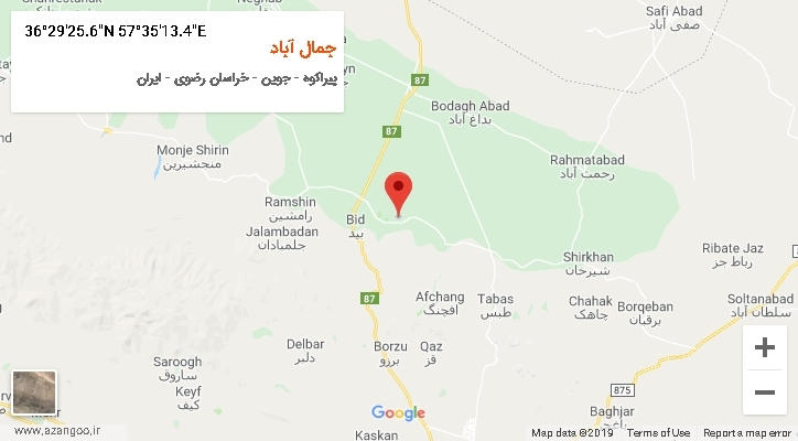 روستای جمال آباد بر روی نقشه