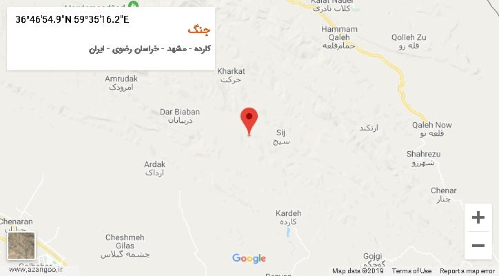 روستای جنگ بر روی نقشه