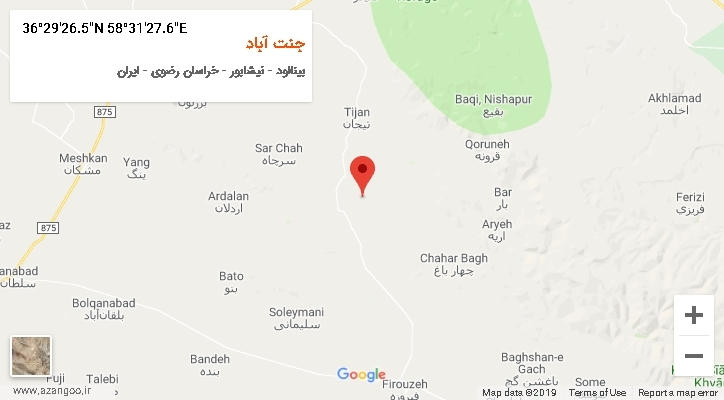 روستای جنت آباد بر روی نقشه