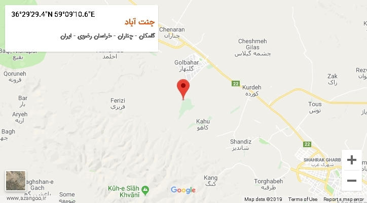 روستای جنت آباد بر روی نقشه
