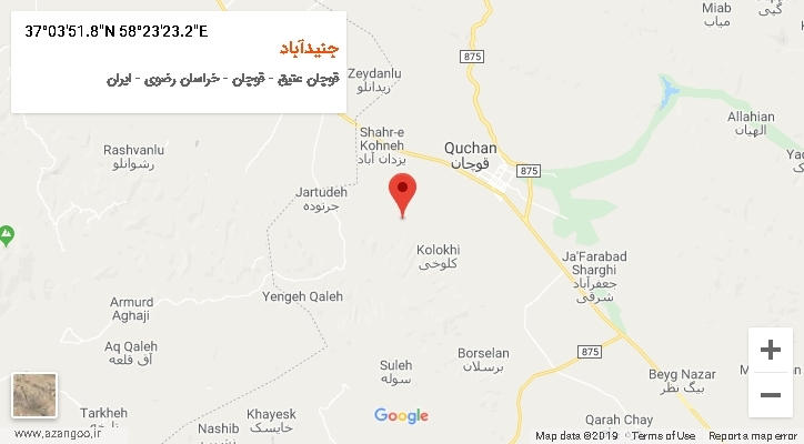 روستای جنیدآباد بر روی نقشه