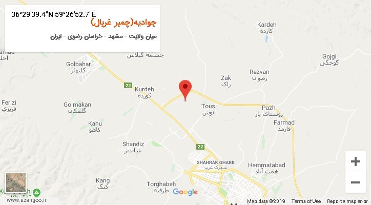روستای جوادیه(چمبر غربال) بر روی نقشه