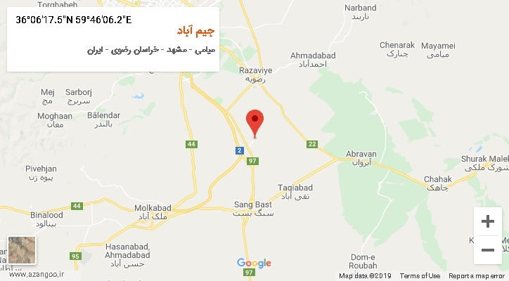 روستای جیم آباد بر روی نقشه