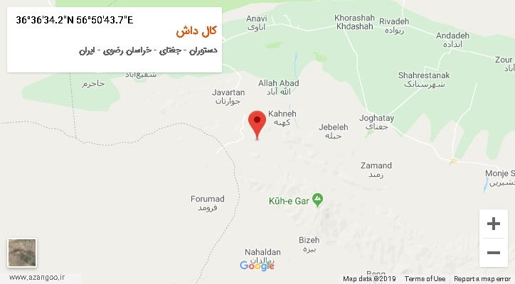 روستای کال داش بر روی نقشه
