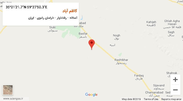روستای کاظم آباد بر روی نقشه