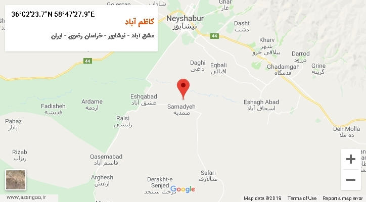 روستای کاظم آباد بر روی نقشه