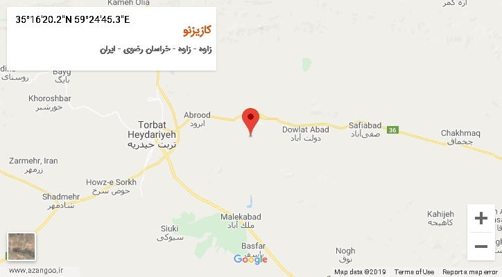 روستای کازیزنو بر روی نقشه