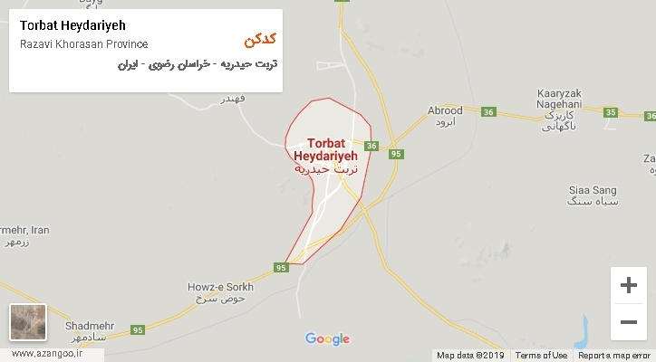 دهستان کدکن بر روی نقشه