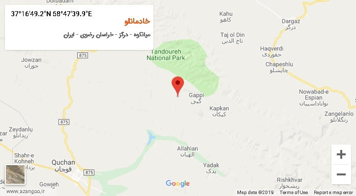 روستای خادمانلو بر روی نقشه