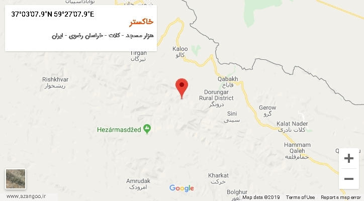 روستای خاکستر بر روی نقشه