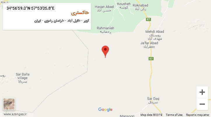 روستای خاکستری بر روی نقشه
