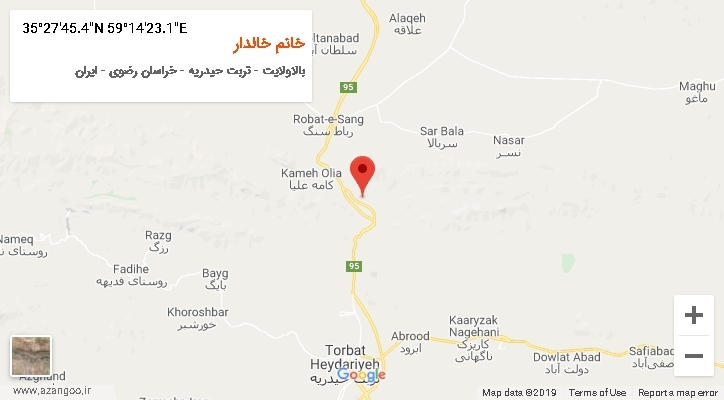 روستای خانم خالدار بر روی نقشه