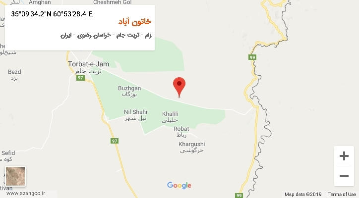 روستای خاتون آباد بر روی نقشه