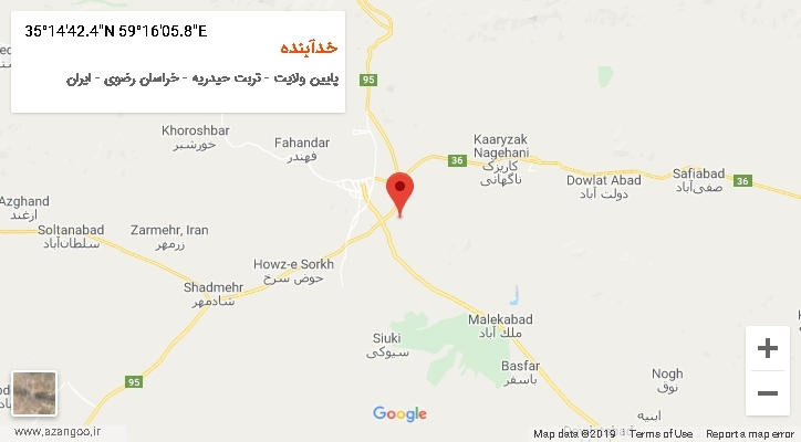 روستای خدآبنده بر روی نقشه