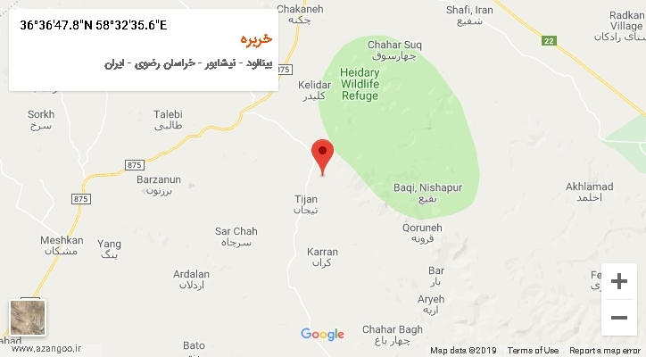 روستای خربره بر روی نقشه