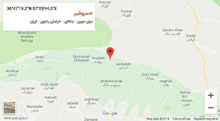 روستای خسروشیر بر روی نقشه
