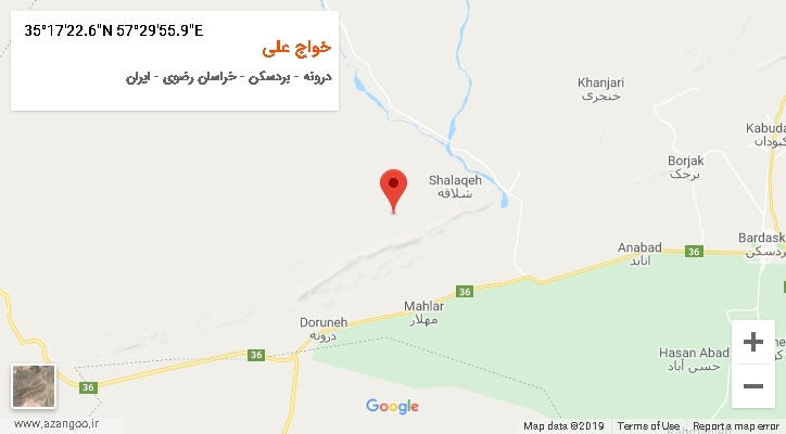 روستای خواج علی بر روی نقشه