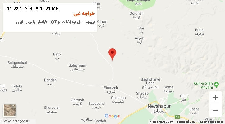 روستای خواجه نبی بر روی نقشه