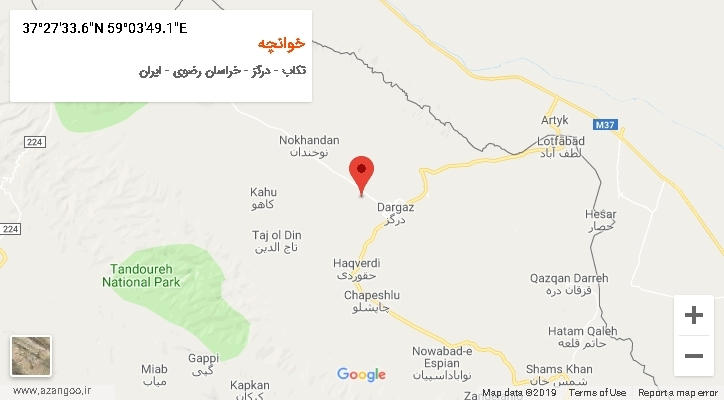روستای خوانچه بر روی نقشه