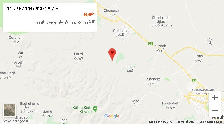 روستای خوربو بر روی نقشه