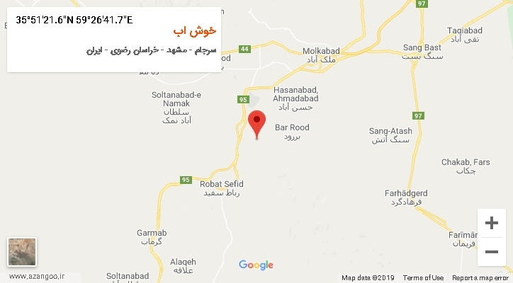 روستای خوش اب بر روی نقشه