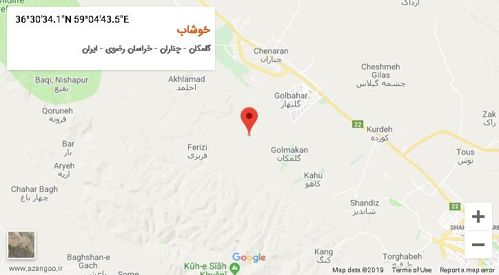 روستای خوشاب بر روی نقشه