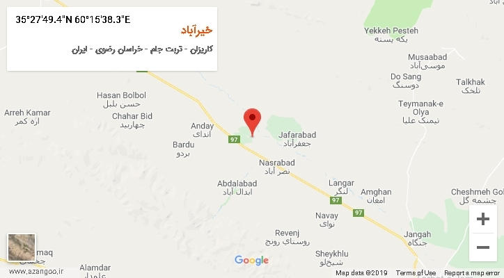 روستای خیرآباد بر روی نقشه